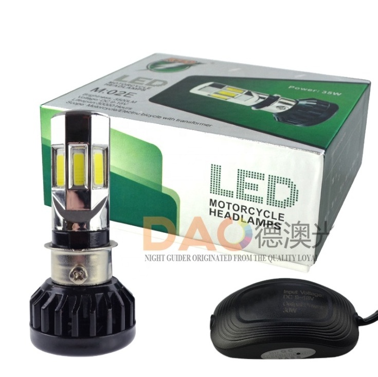 DAO Other Car Light Accessories M02 Led Motorcycle Headlight 6 Sides Led Bulbs With Fan Cooling Cob Led Motor Lamp