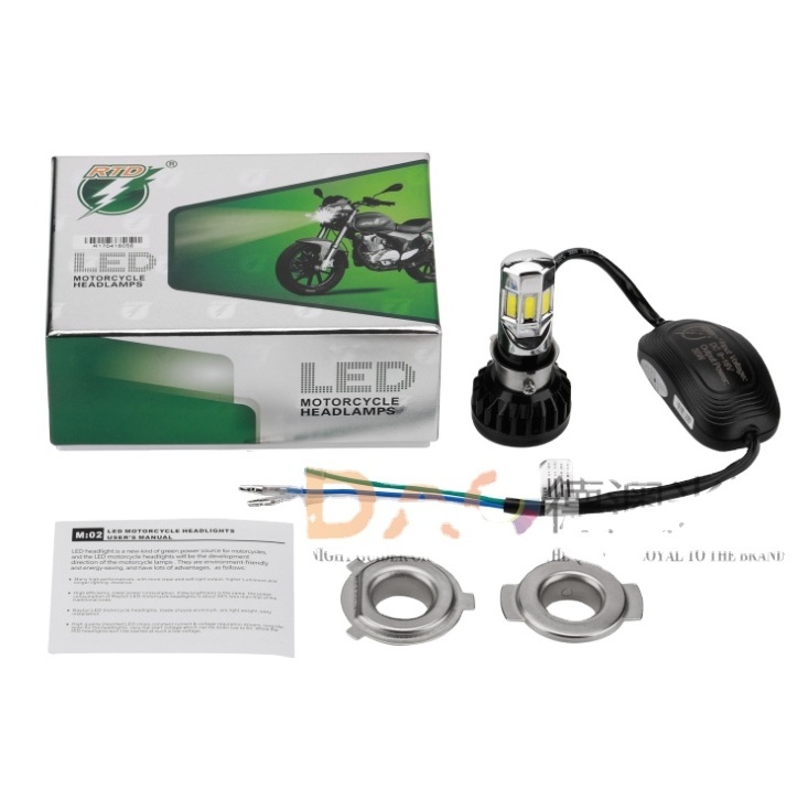 DAO Other Car Light Accessories M02 Led Motorcycle Headlight 6 Sides Led Bulbs With Fan Cooling Cob Led Motor Lamp