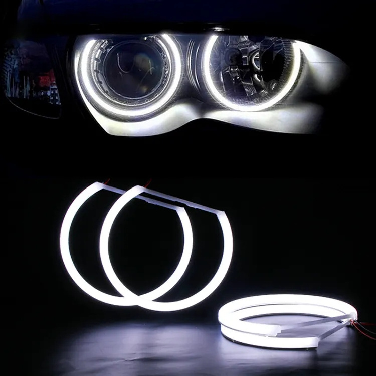 DAO 131MMx4  LED Angel Eyes Halo Rings Kit For B-MW E46 Non Projector Cotton White Car Led Angel Eyes DRL Fog Lamp Headlight