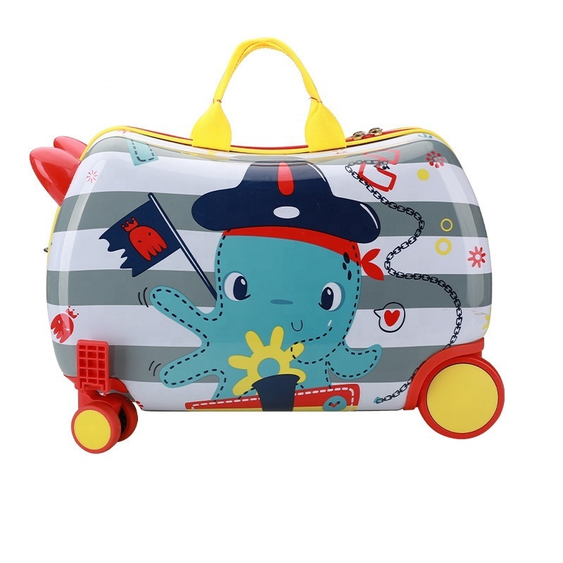 Abs 4 Wheels Kids Luggage Trolley Travel Riding Carry on Cartoon Child Hand Suitcase Ride On Luggage for toddler easy airport