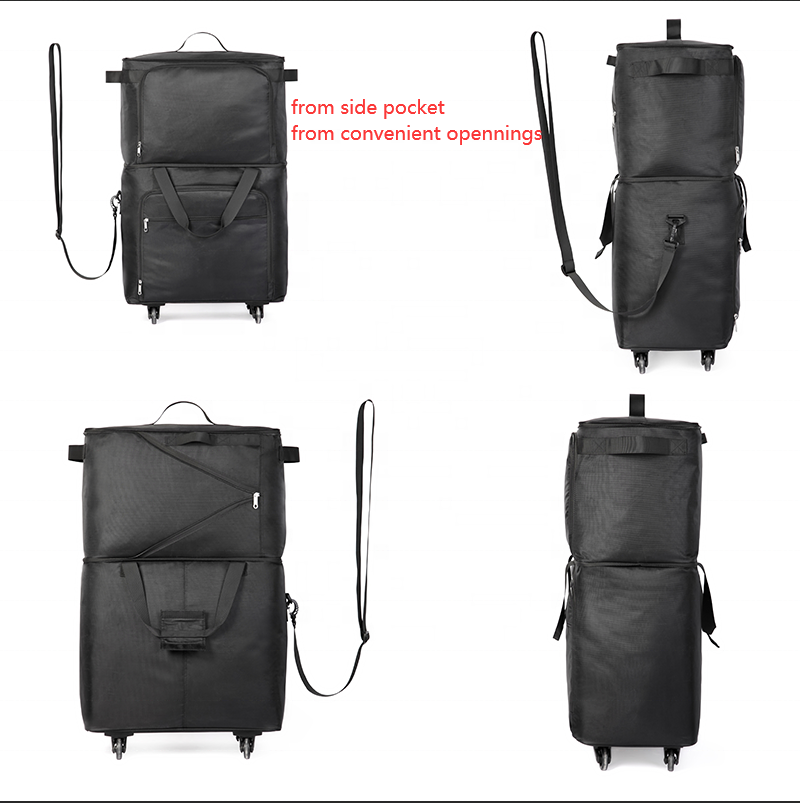 new 1680D polyester foldable expandable suitcase Rolling Wheels Travel Bag Duffel Tote Bag Trolley Luggage for Men Women