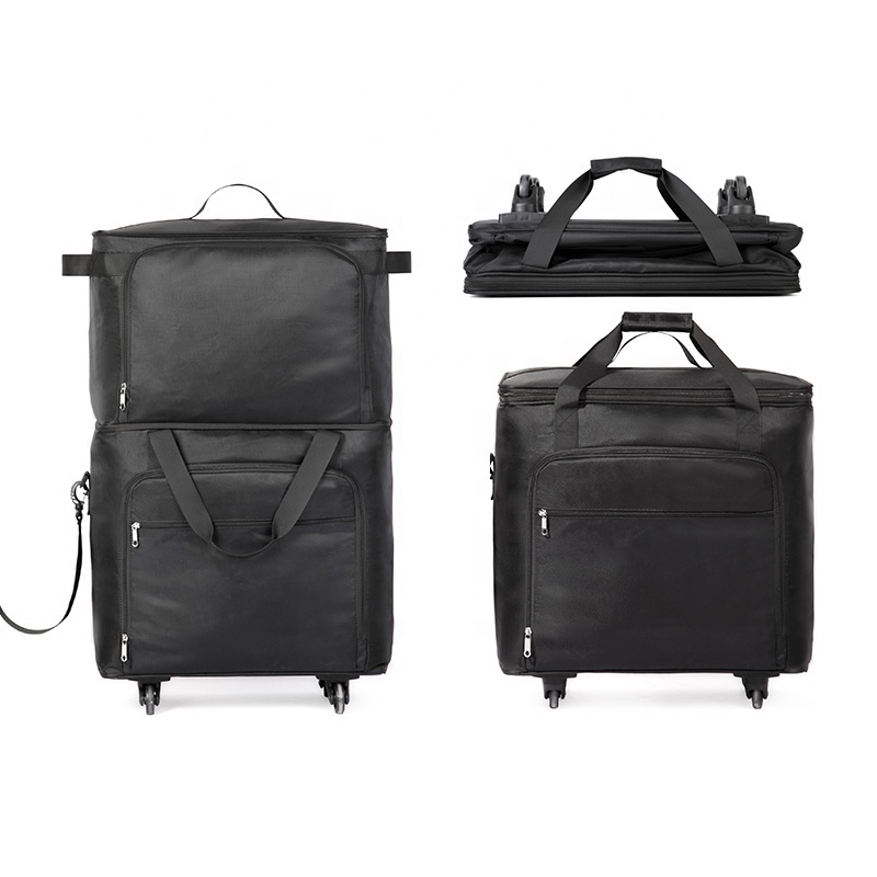 new 1680D polyester foldable expandable suitcase Rolling Wheels Travel Bag Duffel Tote Bag Trolley Luggage for Men Women