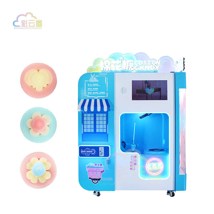 Caiyunjuan OEM Commercial Cotton Candy Vending Machine Support Multi-Language Fully Automatically Cotton Candy Vending Machine