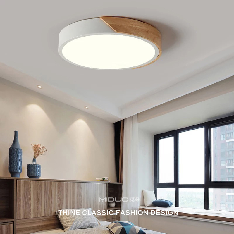 Flush Mount Fixtures Macaron 20w 28w 36w Round Ceiling Lamp Lighting High-End Hydraulic House Remote Control Led Ceiling Lights