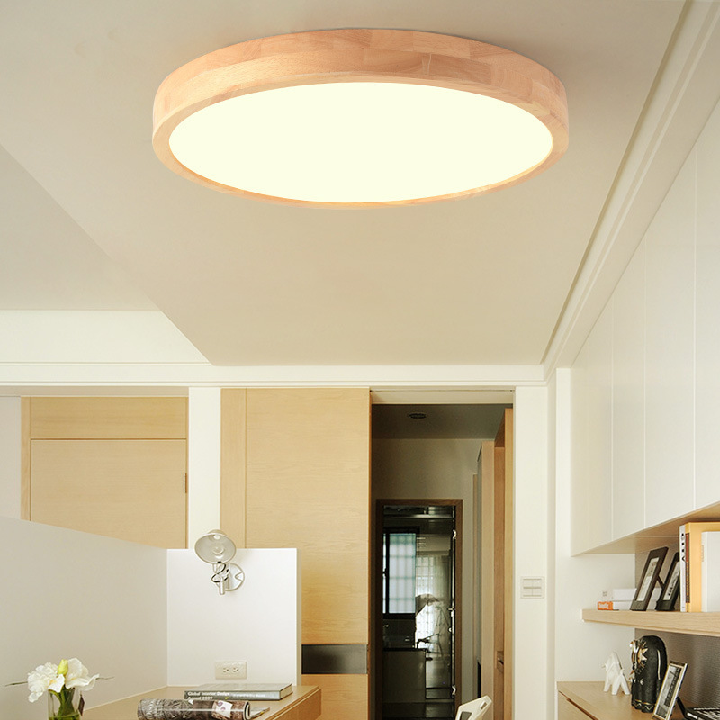 2018 HOT Selling Modern Round 5cm Ultra-thin Wholesale  Wooden   Ceiling Light Fixture   Flush Mount Led Ceiling Light