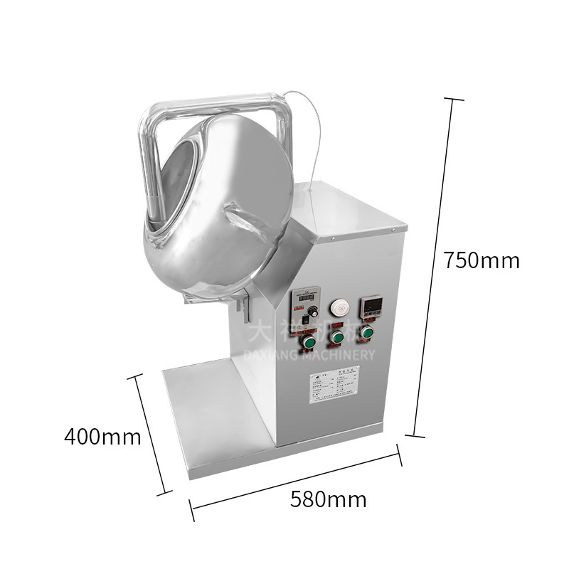 BY-300 Small Lab SS304 Easy Operation Candy Coated Tablet Peanut Pill Honey Chocolate Sugar Nut Coating Machine Price