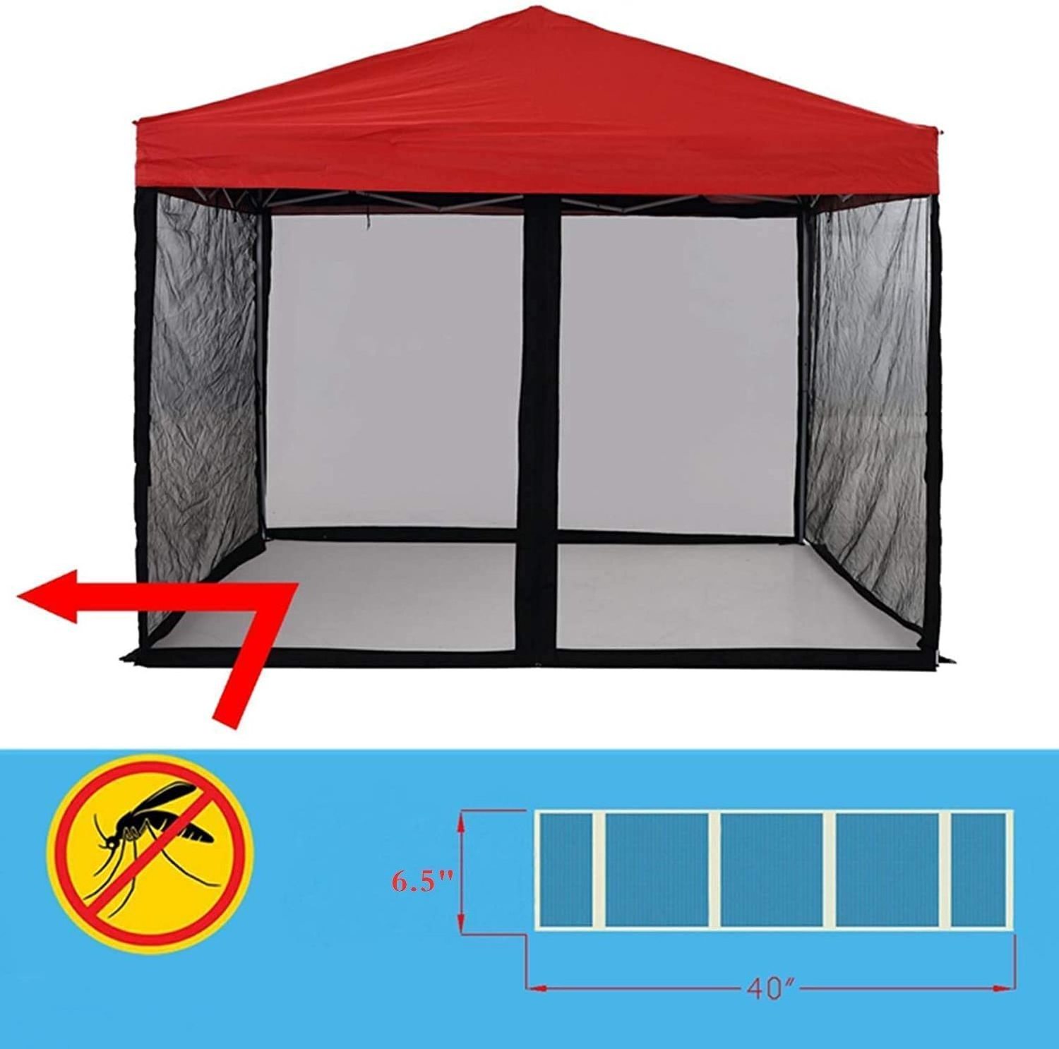 Mosquito Net With Zipper Outdoor Camping Mosquito Net DIY Canopy Screen Wall Outdoor Mosquito 10x10ft Patio Gazebo Tent PRC