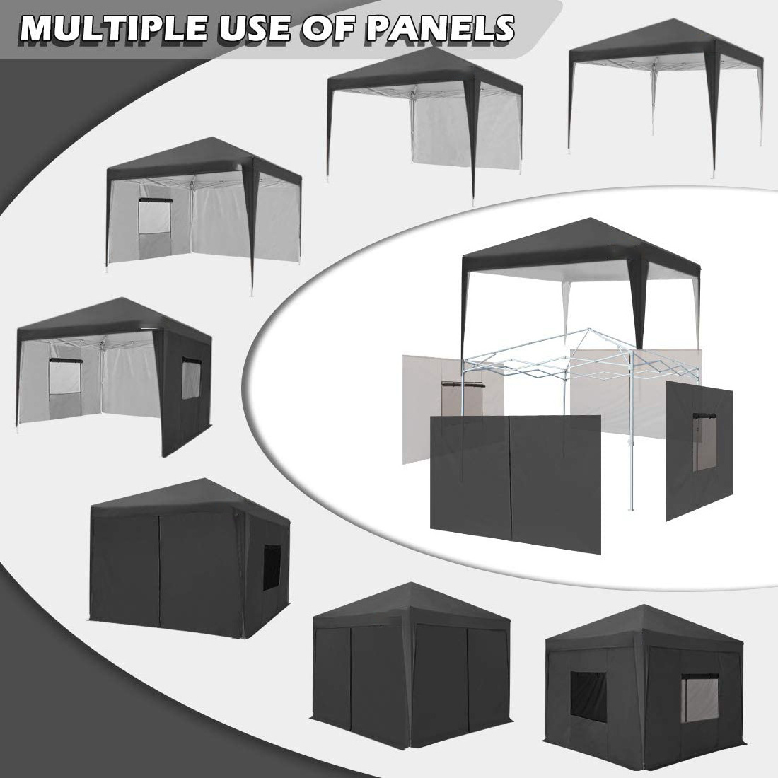 CHINA Pop-up canopy 25.4cm x 25.4cm tent closed instant gazebo with side walls and mesh windows waterproof