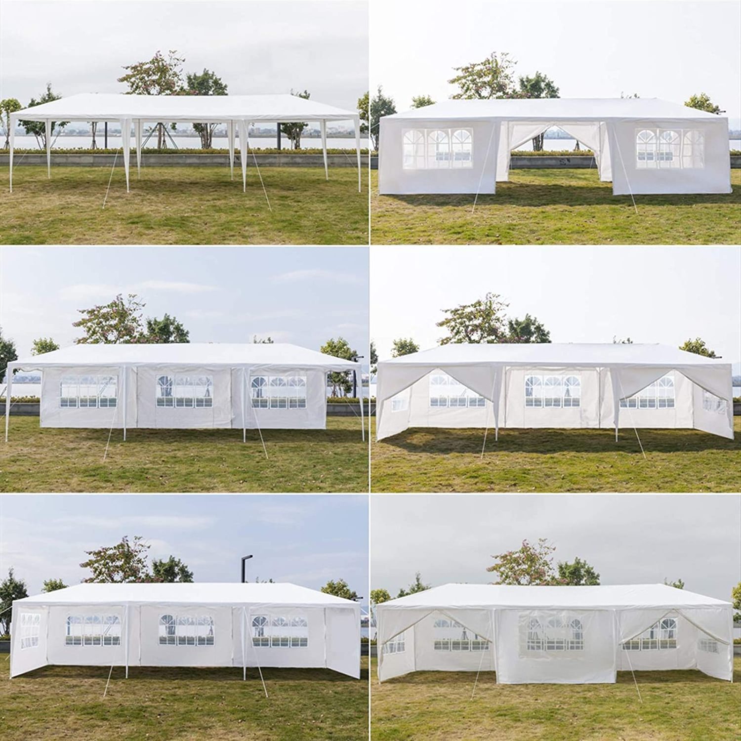 DengDao Outdoor Party Tent Gazebo Waterproof White Canopy with Side Wall Party Wedding Tent (10 x 10 ft)