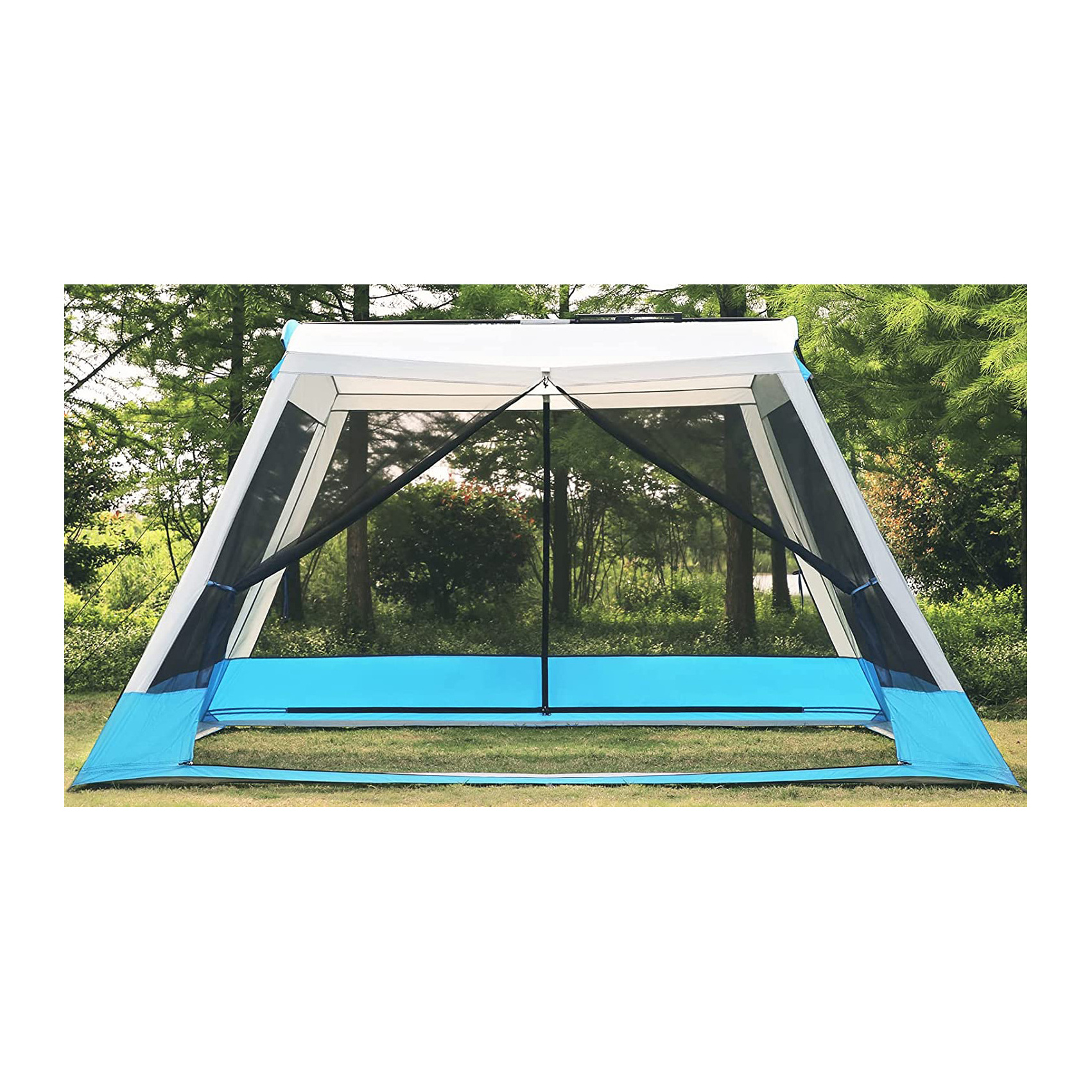 PRC HOT Factory Outlet Screen Tent Camping Room With 2 Zipper Doors Outdoor Awning 8-10 Persons Blue