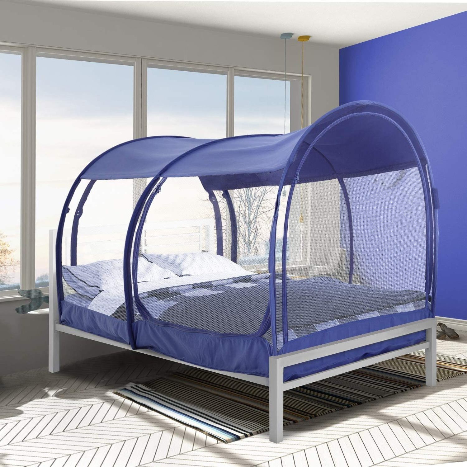 2022 Bed Top Shade Cabin Indoor Privacy Warm Breathable Pop Up Single Bed Tent Sizes for Kids Adults