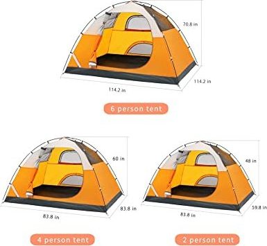 CHINA 2024 Camping Tent 2/4 Person Family Tent Double Layer Outdoor Tent Waterproof Windproof UV Protection