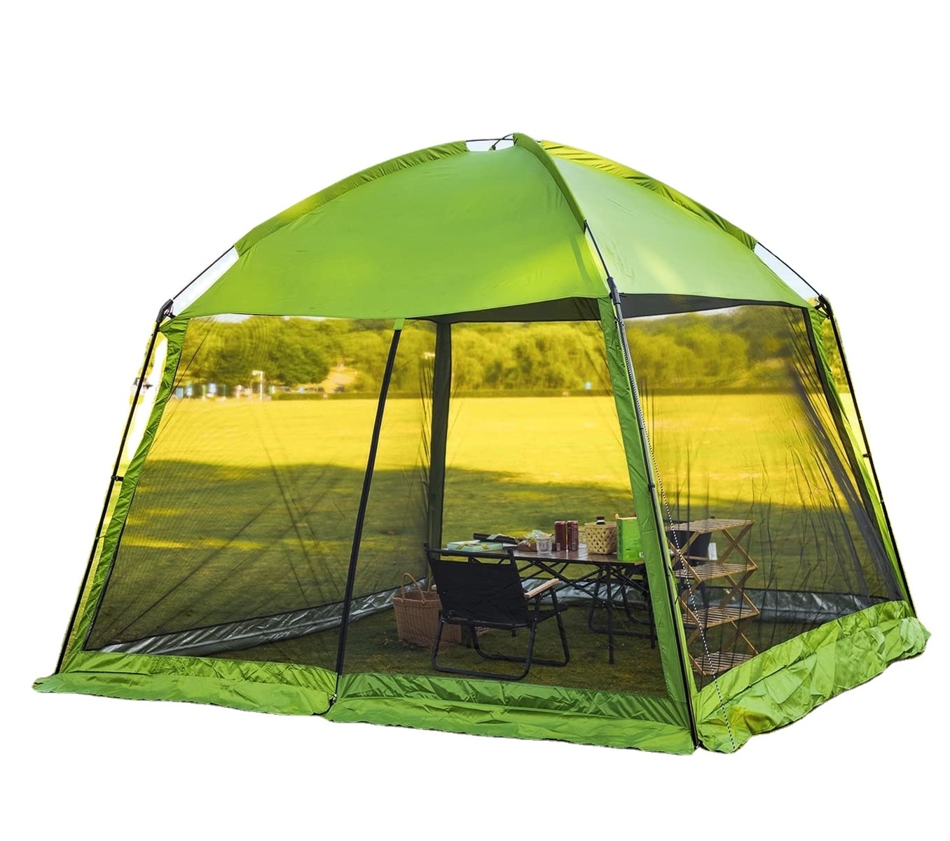 HOT CHINA Screen House Tent 11x11 Feet Outdoor Camping Mesh Awning Gazebo for 4-8 People Backyard Beach Garden Green