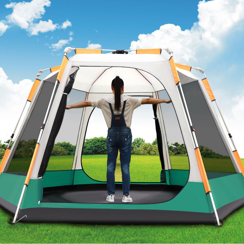 2022 Factory direct sales 3-4-5-6 person fully automatic camping tent Camping supplies double rainproof camping tent