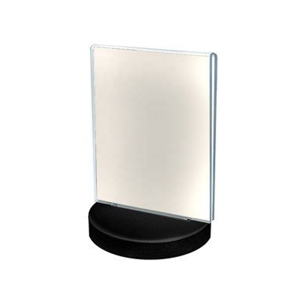 Custom size Acrylic Sign Holder Clear metal  wood base Plastic Table Menu stand office Acrylic Card Display Holder