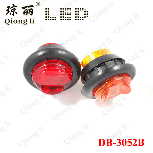 3/4 inch mini round led side marker lights with rubber grommets