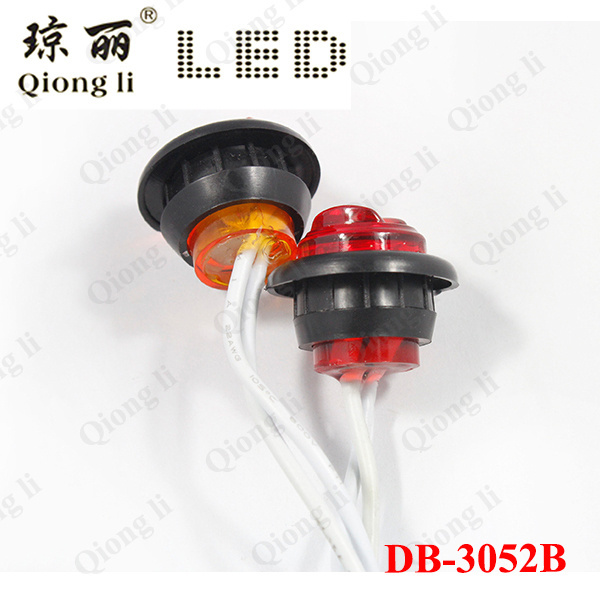 3/4 inch mini round led side marker lights with rubber grommets