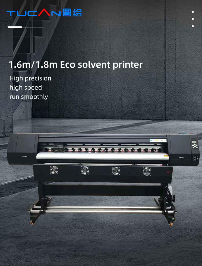 Cheap price 1.6m 1.8m large format printer i3200 xp600 head eco solvent printer wall paper leather printing machine