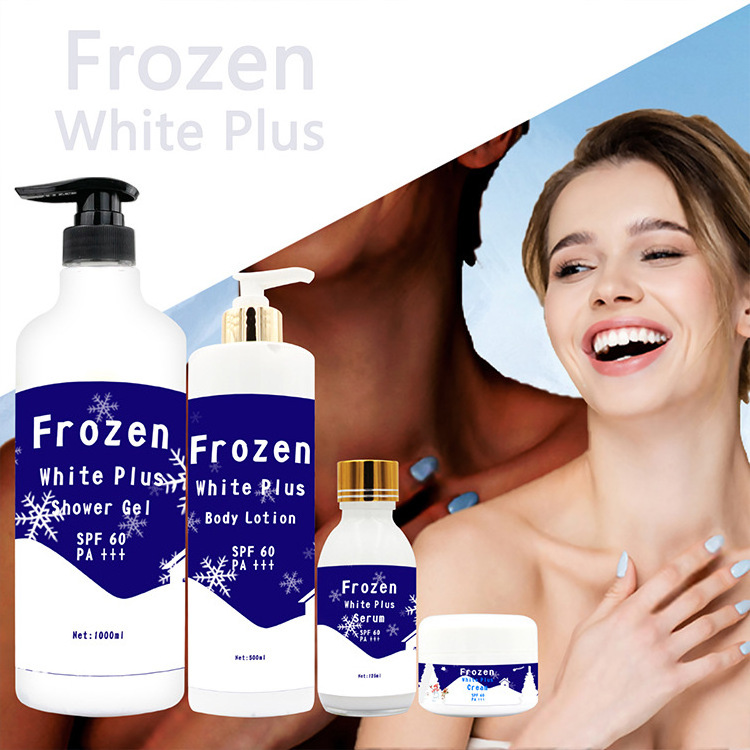 Beauty Products Frozen Skin Moisturizing Whitening SPF 60 Shower Gel Cream Serum Lotion Shower Foam Set For Men And Woman