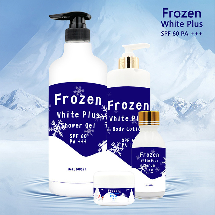 Beauty Products Frozen Skin Moisturizing Whitening SPF 60 Shower Gel Cream Serum Lotion Shower Foam Set For Men And Woman