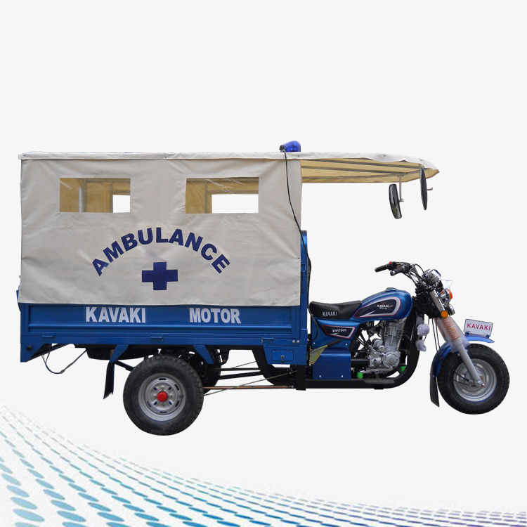 Chinese motor factory custom passenger ambulance 3 wheeler gas tricycle