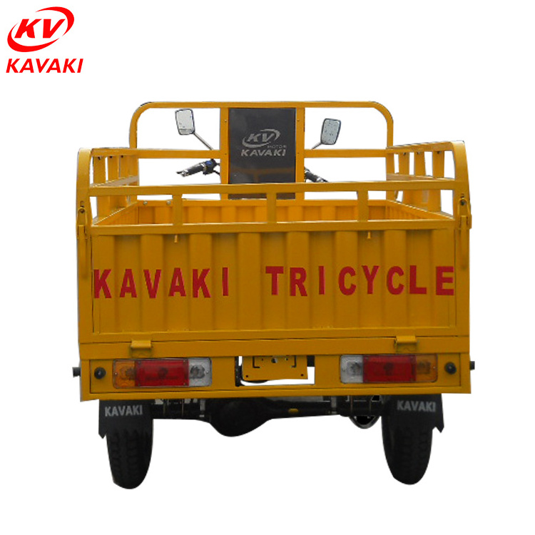 Open body gas power kavaki 3 wheelers pedal cargo tricycle