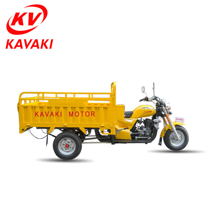 Open body gas power kavaki 3 wheelers pedal cargo tricycle