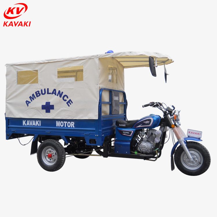 Chinese motor factory custom passenger ambulance 3 wheeler gas tricycle