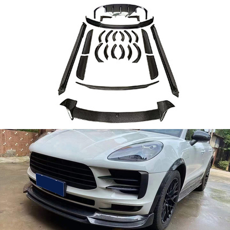 Front Rear lip Side Skirt Carbon Fiber Fibre Body Kit For Porsche Macan Upgrade Bodykit  2022+