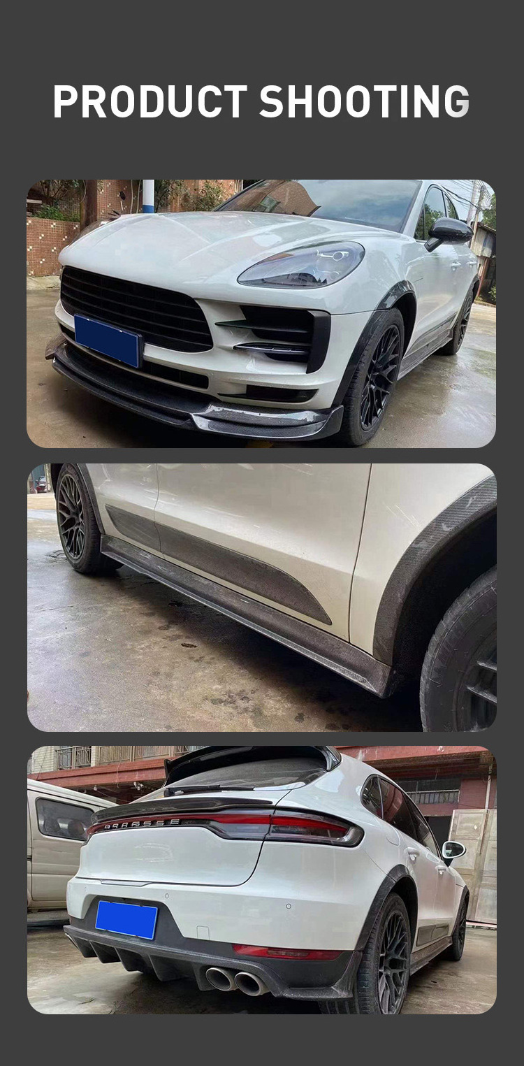 Front Rear lip Side Skirt Carbon Fiber Fibre Body Kit For Porsche Macan Upgrade Bodykit  2022+