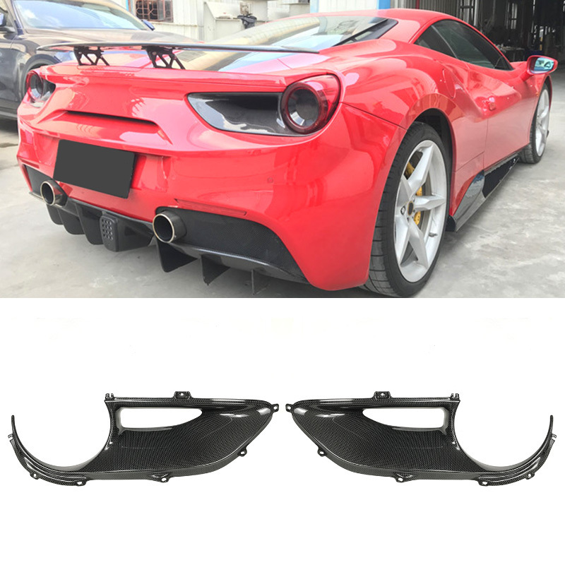 Carbon Fiber Automotive Car Rear Automotive Tail Light Housing Cover For Ferrari 488 Gtb Spider Pista