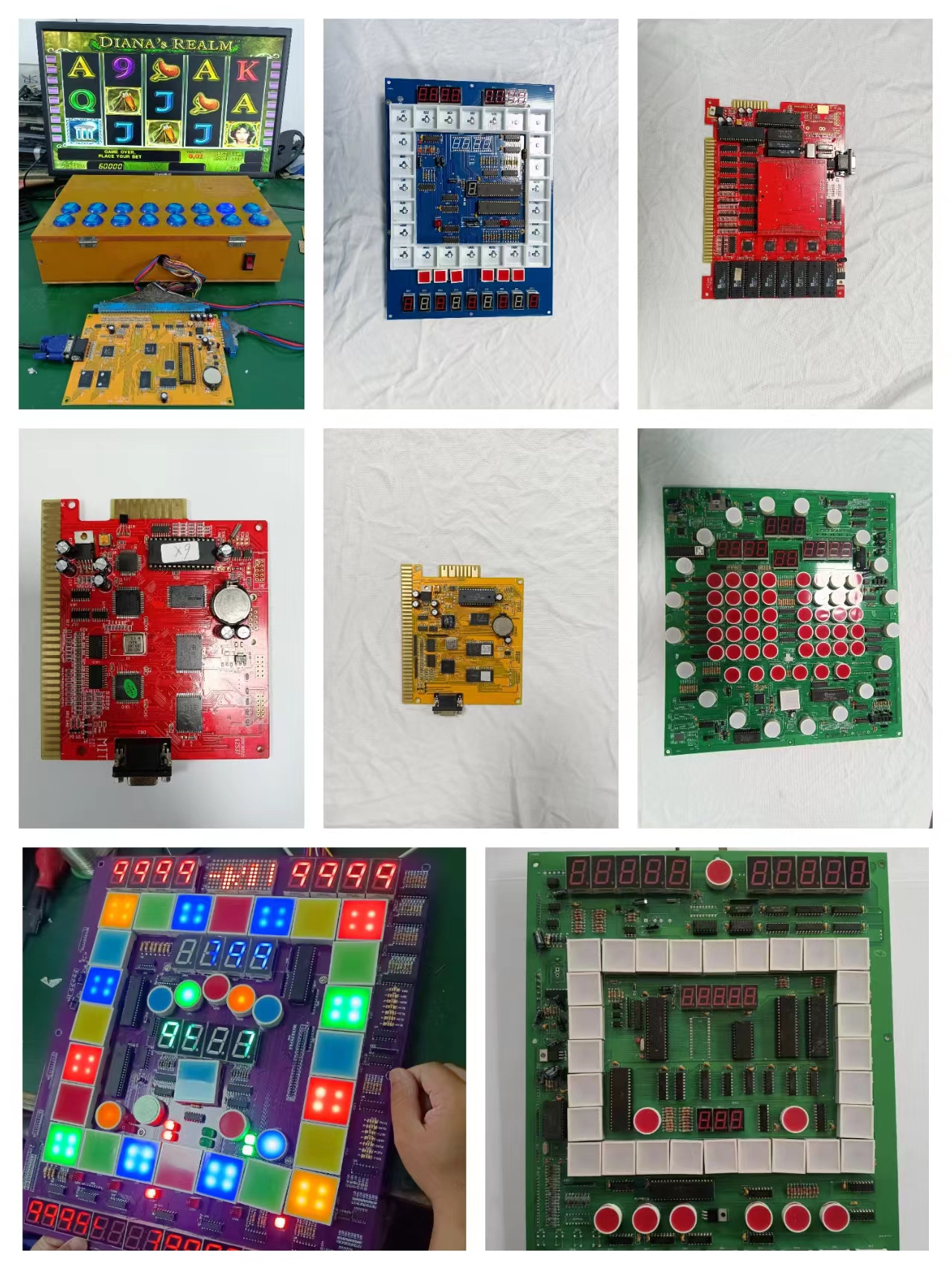 Arcade PCB Board Fruit King / Football Star multi Game Machine Kit With Mario LED Keyboard