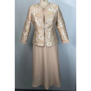 Turkey Ocasional Brocade Suit Formal Dresses Suit Women Two Piece Skirts For Church