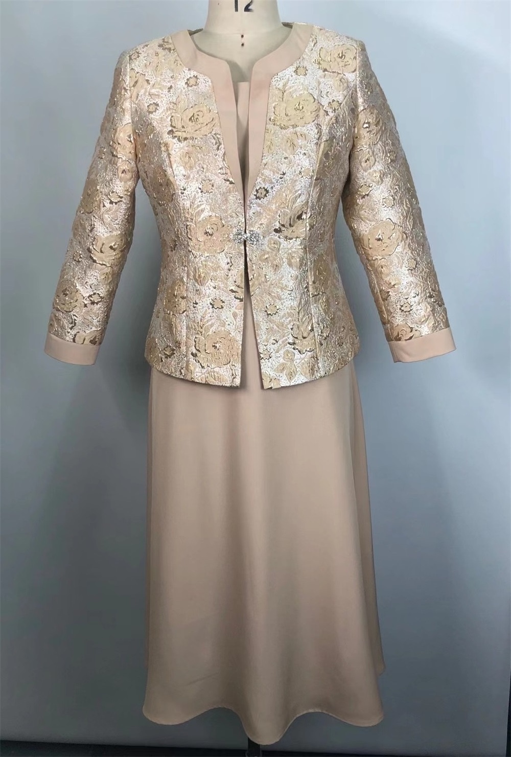 Turkey Ocasional Brocade Suit Formal Dresses Suit Women Two Piece Skirts For Church