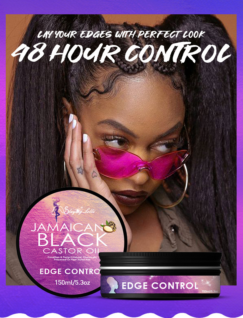 Free Samples Jamaican Black Castor Oil  olive extreme hold hair styling wax 24 hour edge control private label