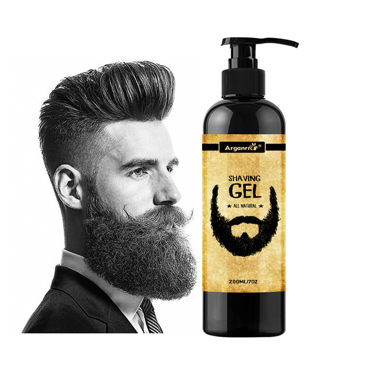 Private label barber organic shaving gel soften beard set for men without alcohol