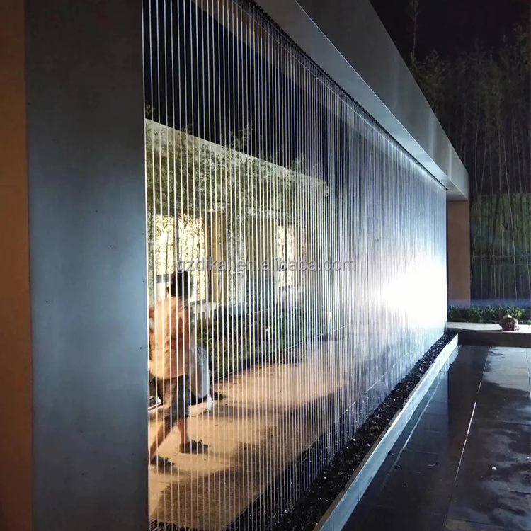 digital programmed graphic waterfall fountain water curtain Rain Curtain for partition