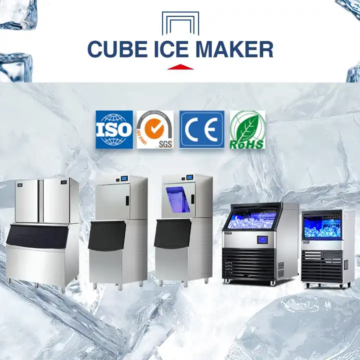 1000Kg 24Hrs High Output Large Power Electric CE Certification Square Ice Cube Maker Machine