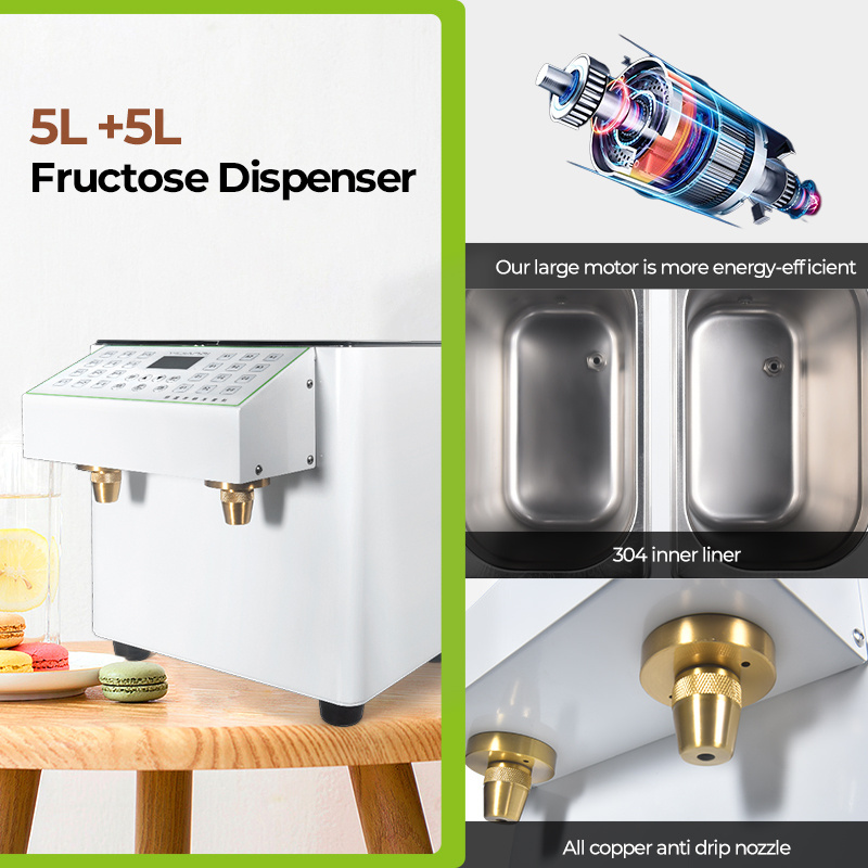 Commercial Automatic Fructose Quantitative Machine 5L+5L Sugar Dispenser 32 Keys Precision Equipment Fructose Machine