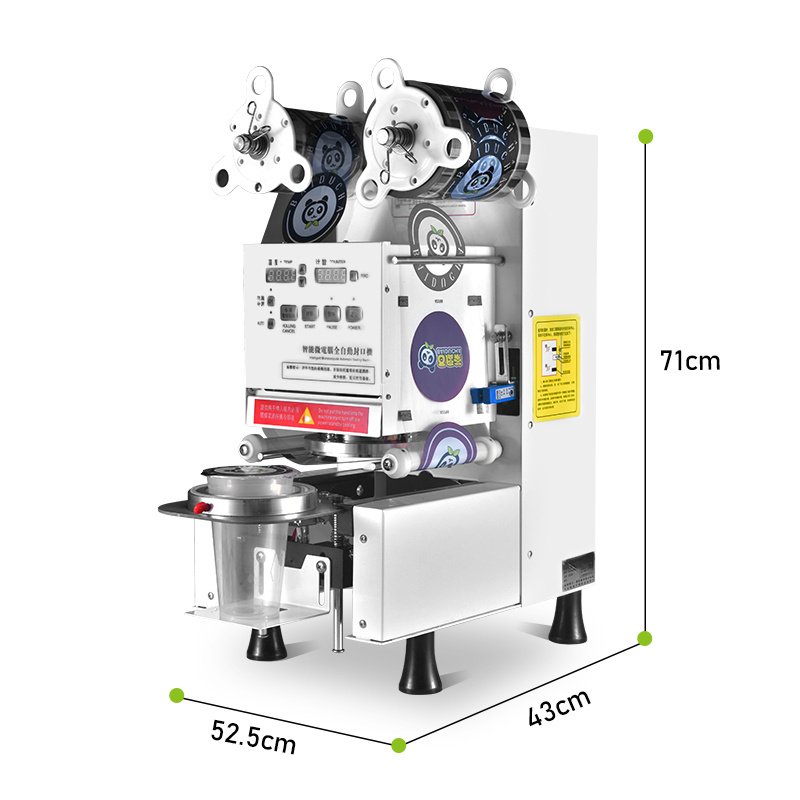 best seller 90mm/95mm/120mm caliber Automatic tea cup sealer plastic liquid bottle sealing machine boba cup sealing machine