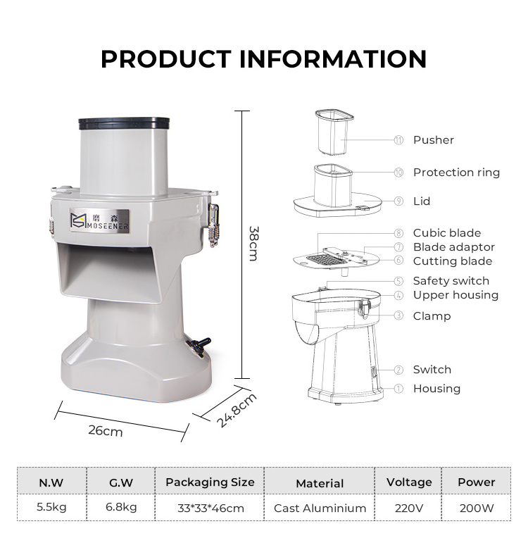 Commercial Cutter Slicing Fruit And Vegetable Chips Chopper Slicer Dicer Machine dicer tomato