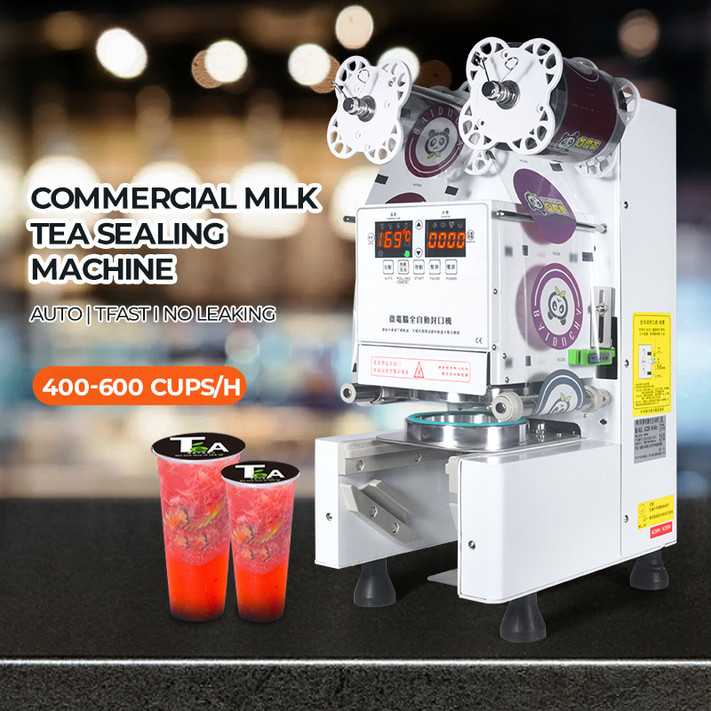 commercial Automatic Tabletop Bubble Tea Plastic PP 95mm/90mm Cups Sealer Machine for boba cup sealer boba cup sealing machine