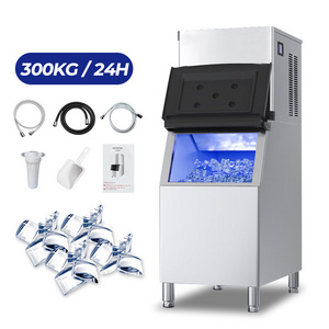 Commercial 3 Years Warranty Restaurant 300Kg/24H Ice Cube Maker Ice Making Machine