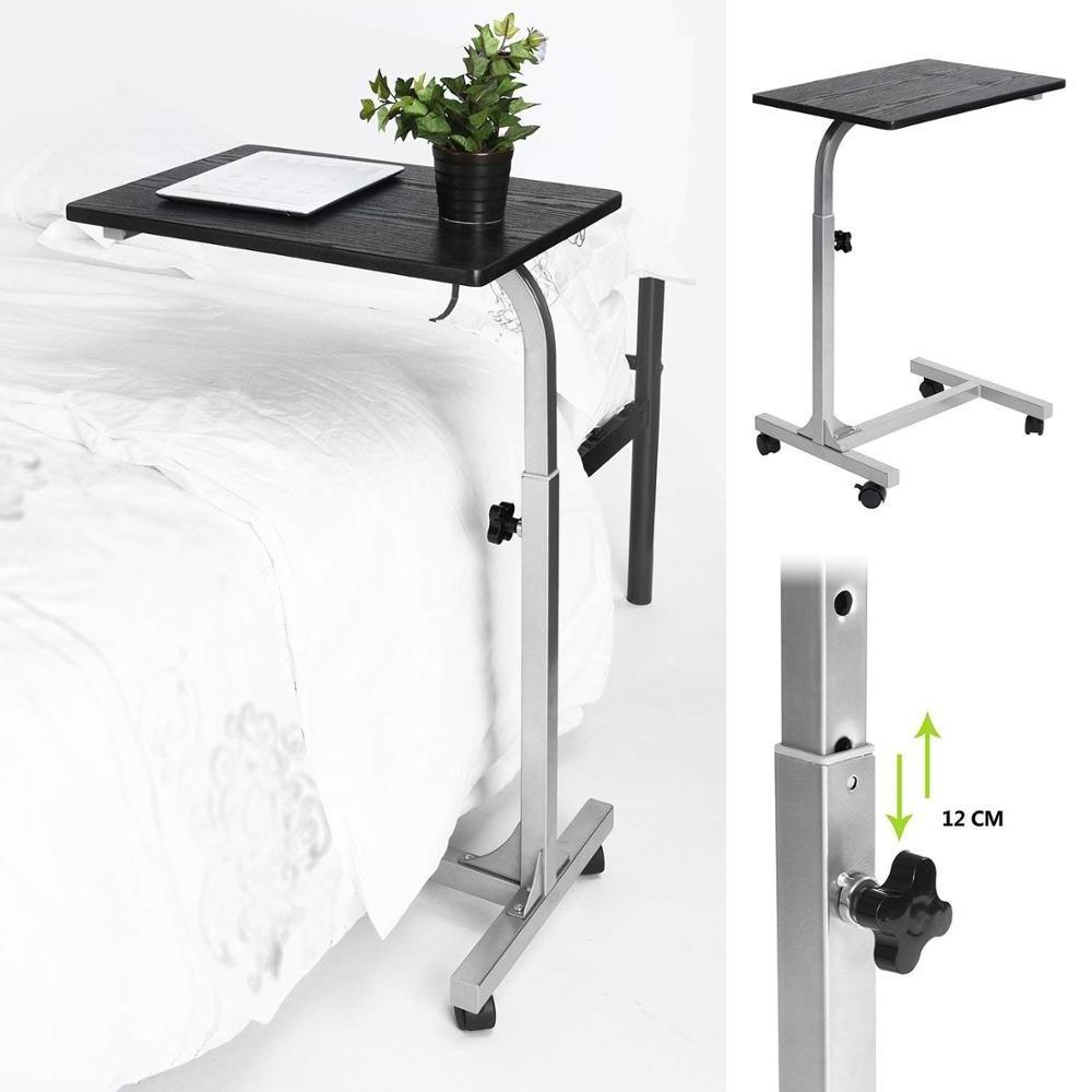 Overbed Table Medical Adjustable Portable Notebook Desk Sofa Side Table for Studying Reading Breakfast Table