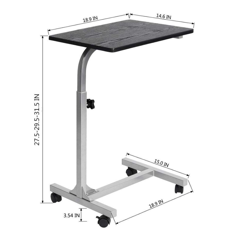 Overbed Table Medical Adjustable Portable Notebook Desk Sofa Side Table for Studying Reading Breakfast Table