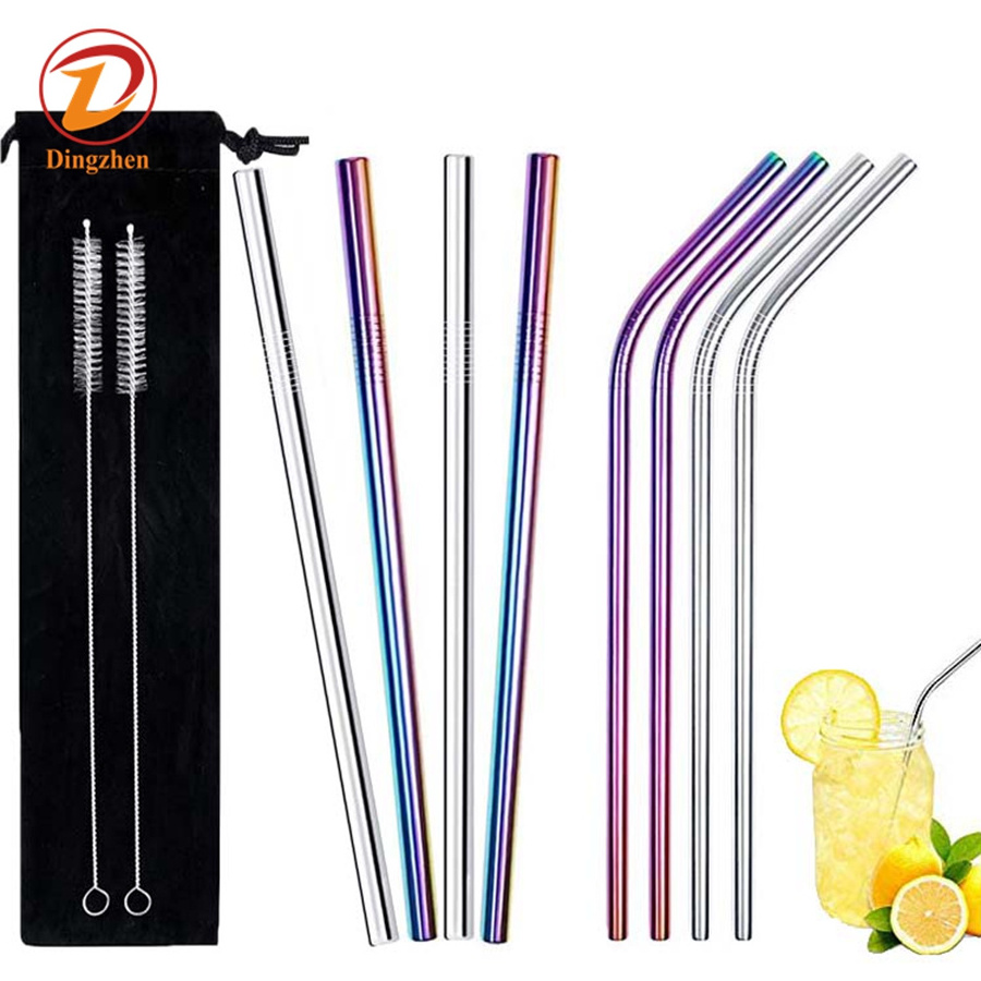 Reusable Stainless Steel Drinking Straw Portable Eco-friendly Straws Metal Drinking Straw