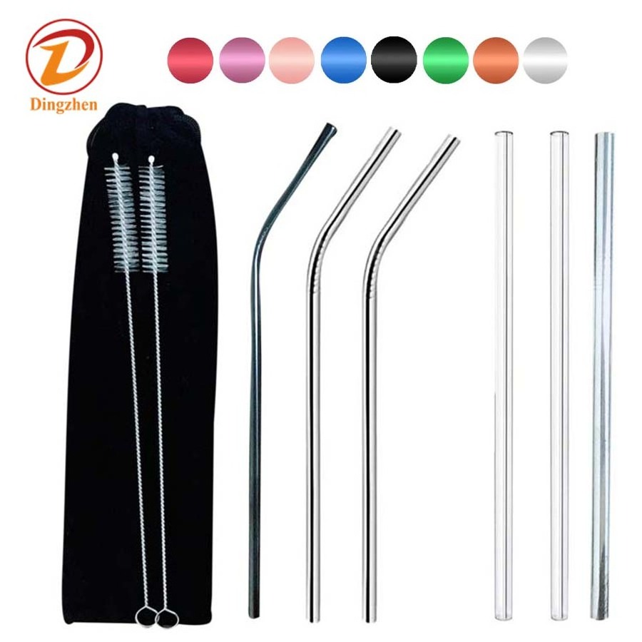 Reusable Stainless Steel Drinking Straw Portable Eco-friendly Straws Metal Drinking Straw