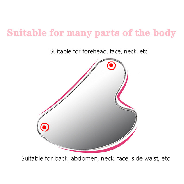 Stainless Steel Gua Sha Scraper Body Face Massage Tool Skincare Body Neck Face Tool Customized LOGO