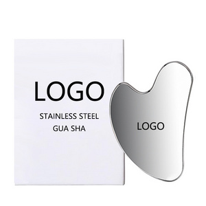 Custom LOGO Gua Sha Facial Tools Stainless Steel Gua Sha Metal Gua Sha for Jawline Sculpting Puffiness Reducing Skin Care Gift