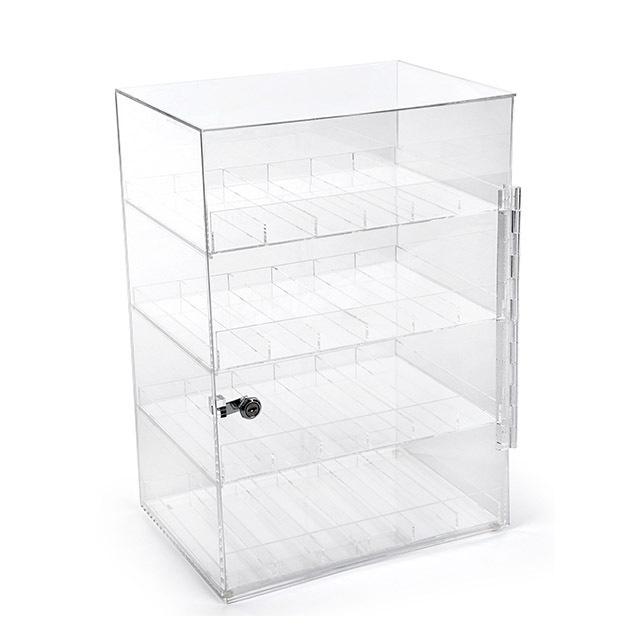 4 tier acrylic retail display case with lock